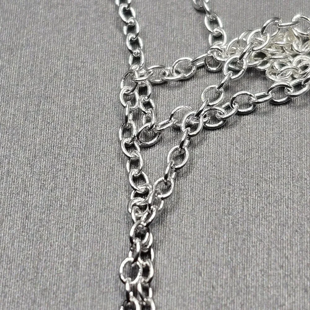 VTG JM Fisher Sterling Silver Sweetheart Locket Necklace 22" Floral Etched 1940s - Picture 9 of 15